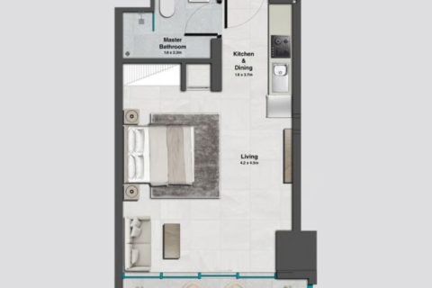 Byt v Jumeirah Village Circle, Dubai, SAE 1 pokoj, 111 m² Č.: 732647 - fotografie 7