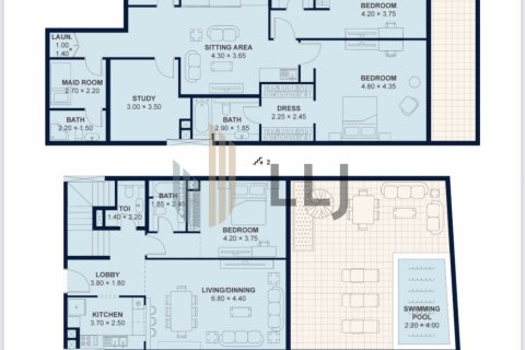 Řadový dům na Yas Island, Abu Dhabi, SAE 3 ložnice, 278.4 m² Č.: 587619 - fotografie 17