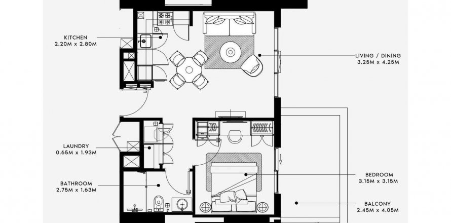 Apartament në BEACH OASIS 2 në Dubai Studio City, Emiratet e Bashkuara Arabe 1 dhomë gjumi, 60.4 m2. № 449930