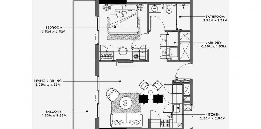 Apartment in BEACH OASIS 2 in Dubai Studio City, UAE 1 bedroom, 63.17 sq.m. № 449932