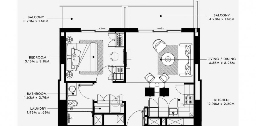 Квартира в BEACH OASIS 2 в Dubai Studio City, Дубай, ОАЕ 2 кімнати, 62.91м2 № 449935