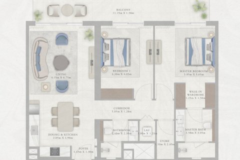 Byt v Dubai, SAE 1 ložnice, 69 m² Č.: 704577 - fotografie 16