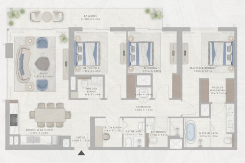 Byt v Dubai, SAE 1 ložnice, 69 m² Č.: 704577 - fotografie 17
