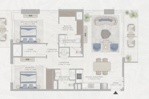 Byt v Dubai, SAE 1 ložnice, 69 m² Č.: 704577 - fotografie 15