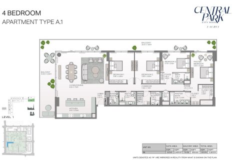 Apartmán v City Walk, Dubai, SAE 2 spálne, 111 m2 č. 704600 - Fotografia 9