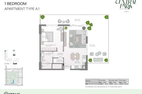 Lakás itt: City Walk, Dubai, EAE, 1 hálószoba, 72 m², azonosító: 704598 - fénykép 6