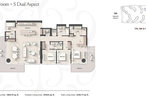 Apartamento en venta en Dubai, EAU 1 dormitorio, 77 m2 № 691862 - foto 22