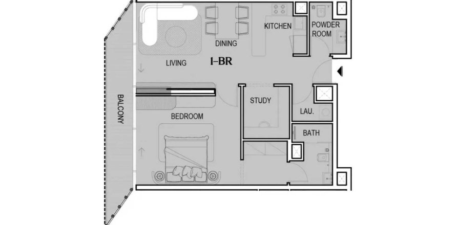 Apartmen di Tresora by Wadan di Jumeirah Village Circle, Dubai, UAE 1 bilik tidur, 79.02 meter persegi № 715975
