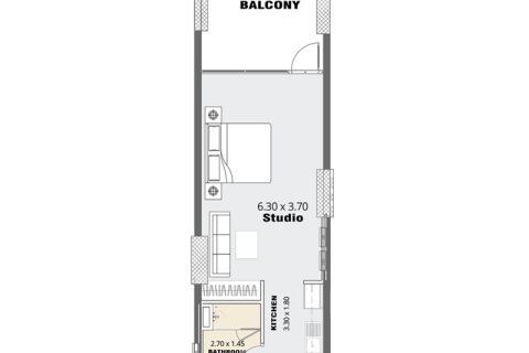 Apartmán v Al Jaddaf, Dubai, SAE 1 izba, 46 m2 č. 732721 - Fotografia 3