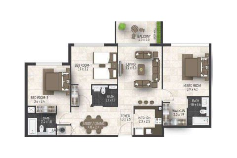 דירה למכירה ב Jumeirah Village Circle, Dubai, איחוד האמירויות  1 חדר שינה, 36 מ"ר, מספר 732724 - תמונה 4