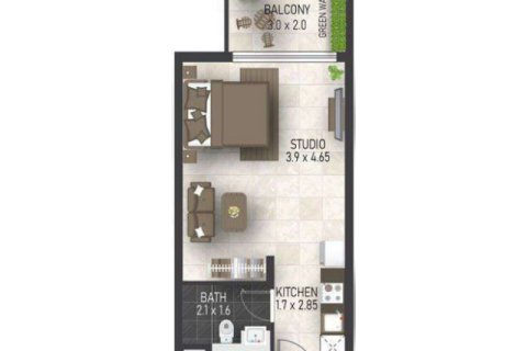 דירה למכירה ב Jumeirah Village Circle, Dubai, איחוד האמירויות  1 חדר שינה, 36 מ"ר, מספר 732724 - תמונה 6