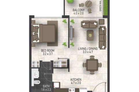 דירה למכירה ב Jumeirah Village Circle, Dubai, איחוד האמירויות  1 חדר שינה, 36 מ"ר, מספר 732724 - תמונה 7