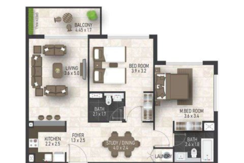 דירה למכירה ב Jumeirah Village Circle, Dubai, איחוד האמירויות  1 חדר שינה, 36 מ"ר, מספר 732724 - תמונה 5