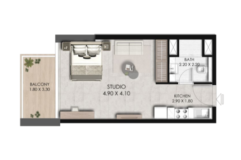 Διαμέρισμα σε Dubai Sports City, ΗΑΕ 1 δωμάτιο, 40 τ.μ. Αρ. 732726 - φωτογραφία 5