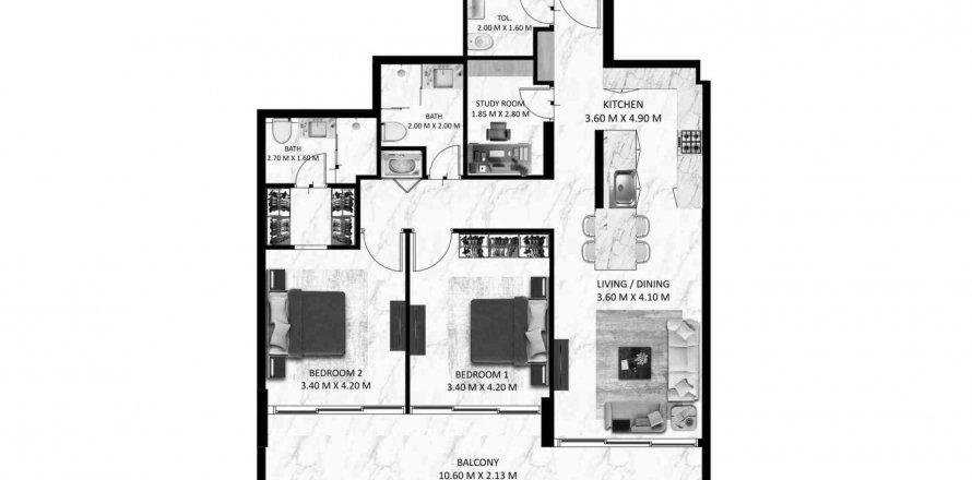 Apartment in Bling Avenue 1 in Dubai South (Dubai World Central), UAE 1 bedroom, 118.28 sq.m. № 600032