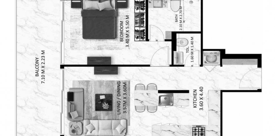 Apartment in Bling Avenue 1 in Dubai South (Dubai World Central), UAE 1 bedroom, 77.25 sq.m. № 600030