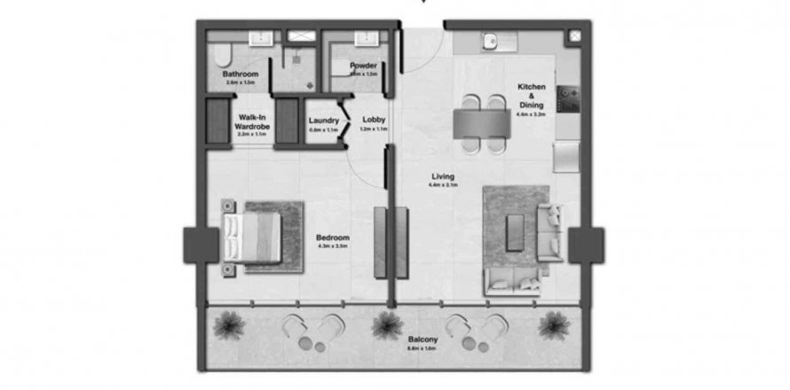 Apartment in Sky Hills Residences 3 in Jumeirah Village Circle, Dubai, UAE 1 bedroom, 73.31 sq.m. № 564638