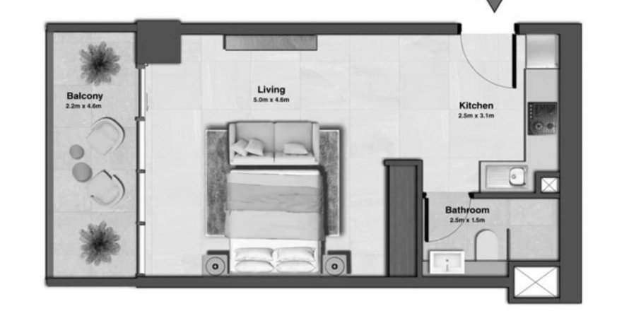 Byt v Sky Hills Residences 3 v Jumeirah Village Circle, Dubai, SAE 45.76 m² Č.: 564635