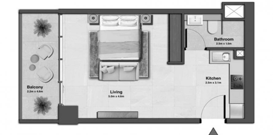 Byt v Sky Hills Residences 3 v Jumeirah Village Circle, Dubai, SAE 45.75 m² Č.: 564636