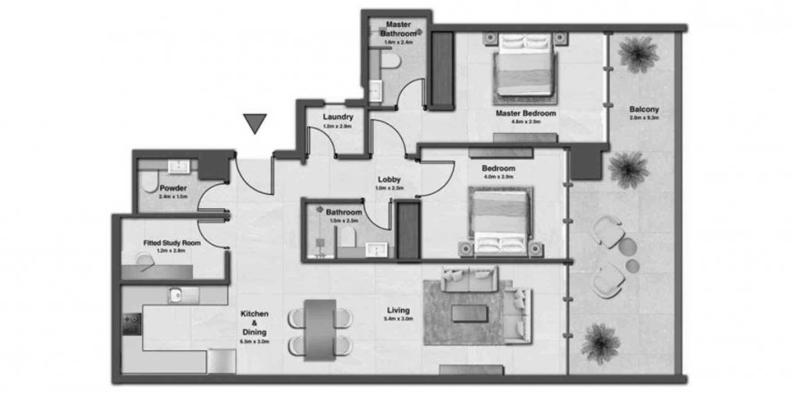 Apartment in Sky Hills Residences 3 in Jumeirah Village Circle, Dubai, UAE 2 bedrooms, 123.48 sq.m. № 564640
