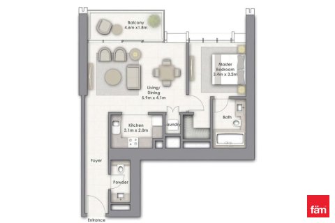 Üürile anda korter asukohaga Downtown Dubai (Downtown Burj Dubai), AÜE: 1 magamistoaga, 81.9 m² Nr 710262 - pilt 17