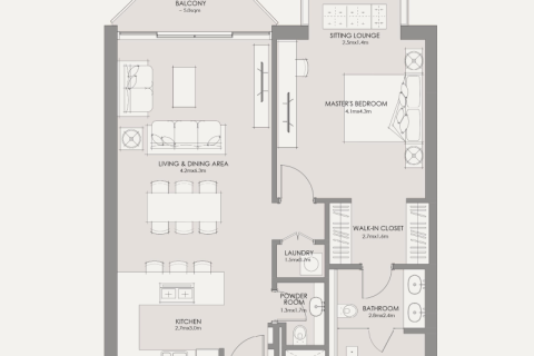 דירה למכירה ב Abu Dhabi, איחוד האמירויות  1 חדר שינה, מספר 689782 - תמונה 9