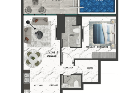 Apartment sa Dubai, UAE 1 silid, 39 sq.m. № 732689 - larawan 8