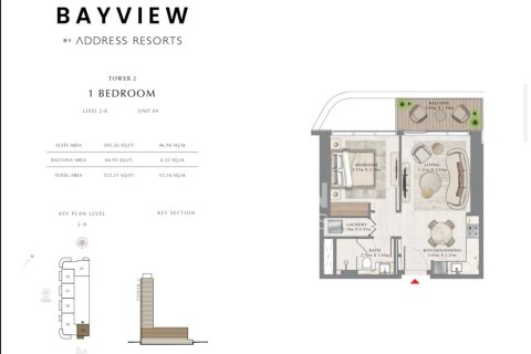 Apartman u gradu Dubai Harbour, Dubai, UAE 1 spavaća soba, 53.14 m2 Br. 762312 - Slika 11