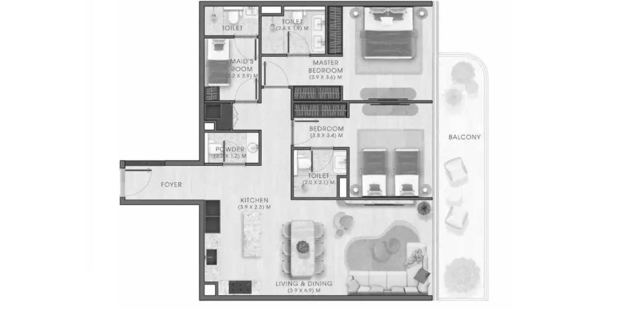 Apartment in Kaia Residences in Dubai, UAE 2 bedrooms, 165.55 sq.m. № 700568
