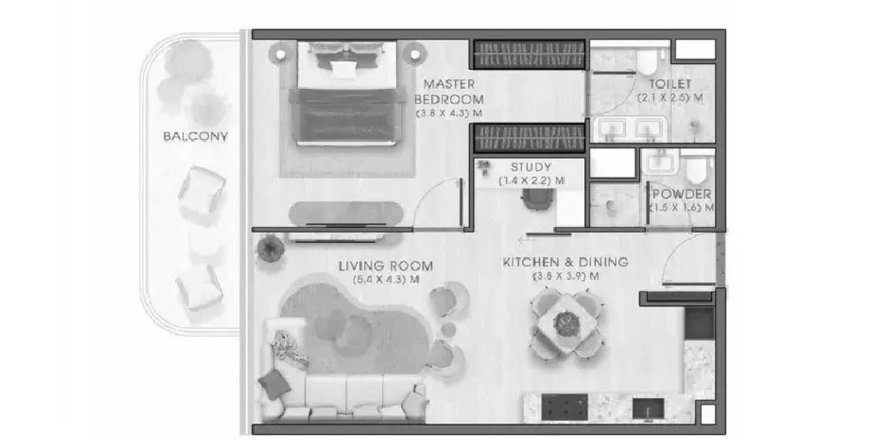 Apartment in Kaia Residences in Dubai, UAE 1 bedroom, 88.07 sq.m. № 700564