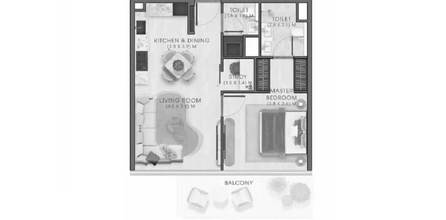 Apartment in Kaia Residences in Dubai, UAE 1 bedroom, 79.8 sq.m. № 700566