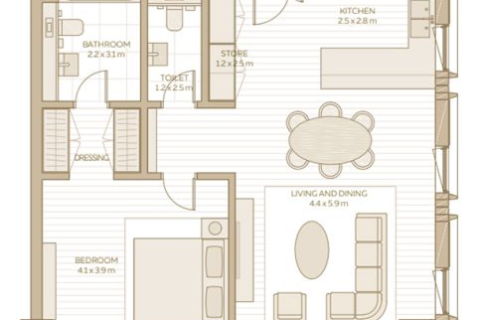 Apartament në Dubai, Emiratet e Bashkuara Arabe 1 dhomë gjumi, 78 m2. № 704492 - Foto 13