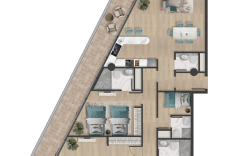 Apartmen di Al Marjan Island, Ras Al Khaimah, UAE 1 bilik tidur, 85 meter persegi № 704489 - foto 14