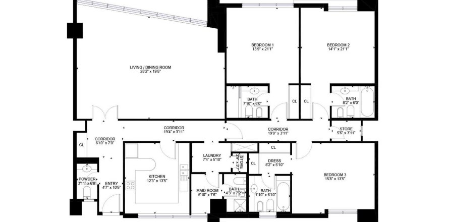 Lägenhet i Al Sufouh, Dubai, UAE 3 sovrum, 205 kvm Nr. 715575
