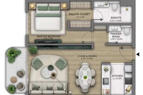 Lakás itt: Maritime City, Dubai, EAE, 1 hálószoba, 78 m², azonosító: 704477 - fénykép 18