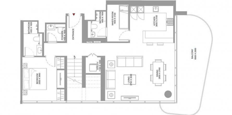 Korter asukohaga Pierside Marina Residences asukohaga Umm Al Quwain, AÜE: 3 magamistoaga, 200.27 m² Nr 610882