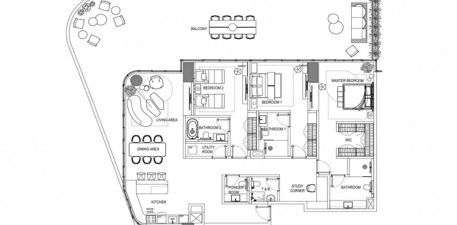 Byt v Fortune Bay Residences v Al Marjan Island, Ras Al Khaimah, SAE 3 ložnice, 272.71 m² Č.: 604266