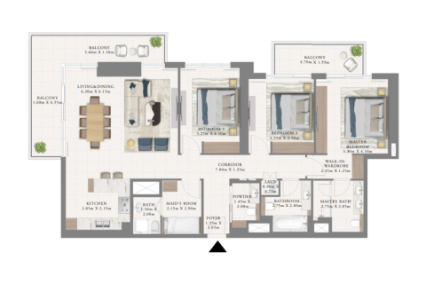 Купить квартиру в Дубай Марина, ОАЭ 1 спальня, 74м2, № 690205 - фото 8
