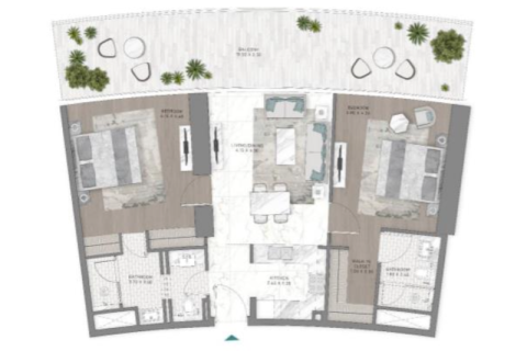 Dupleks di Dubai Harbour, UAE 1 bilik tidur, 62 meter persegi № 690206 - foto 15