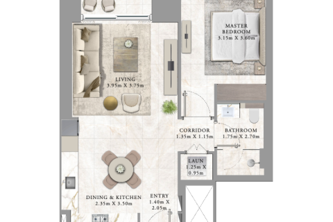 Dubai Creek Harbour (The Lagoons), Dubai, संयुक्त अरब अमीरात में अपार्टमेंट, 1 बेडरूम, 68 वर्ग मीटर, संख्या 690207 - फ़ोटो 4