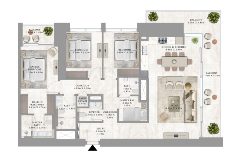 Dubai Creek Harbour (The Lagoons), Dubai, संयुक्त अरब अमीरात में अपार्टमेंट, 1 बेडरूम, 68 वर्ग मीटर, संख्या 690207 - फ़ोटो 6
