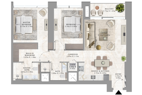 Dubai Creek Harbour (The Lagoons), Dubai, संयुक्त अरब अमीरात में अपार्टमेंट, 1 बेडरूम, 68 वर्ग मीटर, संख्या 690207 - फ़ोटो 5