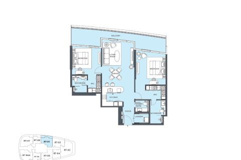 Apartment sa Al Marjan Island, Ras Al Khaimah, UAE 1 silid-tulugan, 88 sq.m. № 704648 - larawan 7