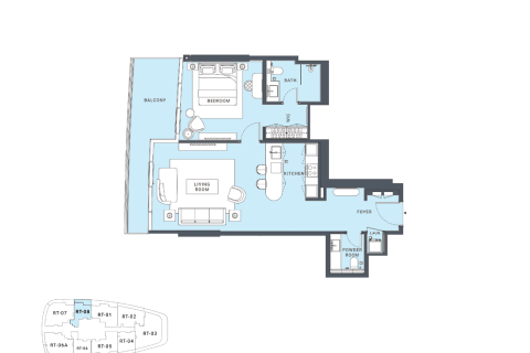 Apartment sa Al Marjan Island, Ras Al Khaimah, UAE 1 silid-tulugan, 88 sq.m. № 704648 - larawan 6
