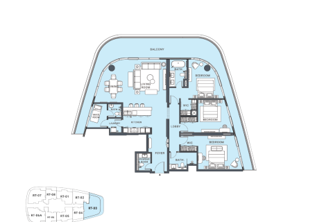 Apartment sa Al Marjan Island, Ras Al Khaimah, UAE 1 silid-tulugan, 88 sq.m. № 704648 - larawan 8