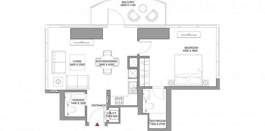 Apartemen di Skyscape Altius di Nadd Al Sheba, Dubai, UEA 2 kamar tidur, 107.05 m2 nomor 536493