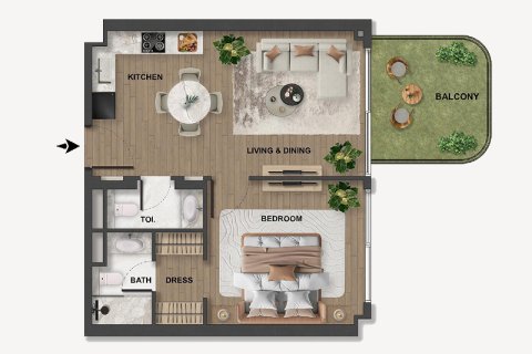 Apartman u gradu Dubai, UAE 1 spavaća soba, 63 m2 Br. 689720 - Slika 6