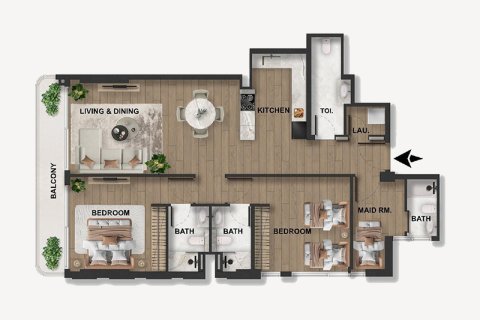 Apartman u gradu Dubai, UAE 1 spavaća soba, 63 m2 Br. 689720 - Slika 7