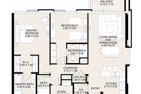 Apartman u gradu Dubai, UAE 1 spavaća soba Br. 689718 - Slika 3