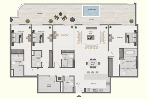 阿联酋 Dubai Nadd Al Sheba 待售 : 1 卧, 68 平方米 , 编号689715 - 照片 11